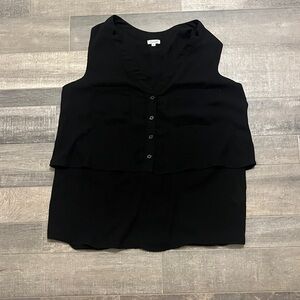Kismet Black Layered Sleeveless Blouse